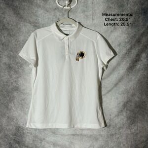 Nike Golf Dri-Fit Washington Redskins Women's 4-Button Polo Shirt White L‎ NWT